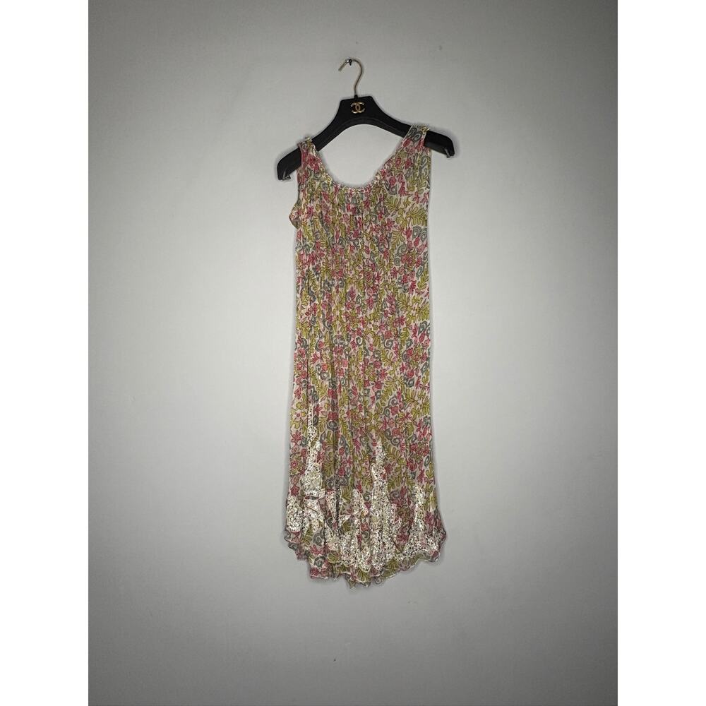 Rina Dhaka Anthropologie Sheer Mini Sleeveless Beaded Swing/Trapeze Dress Medium